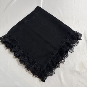 Black & Lace Women’s Handkerchief Handmade 24”x24”